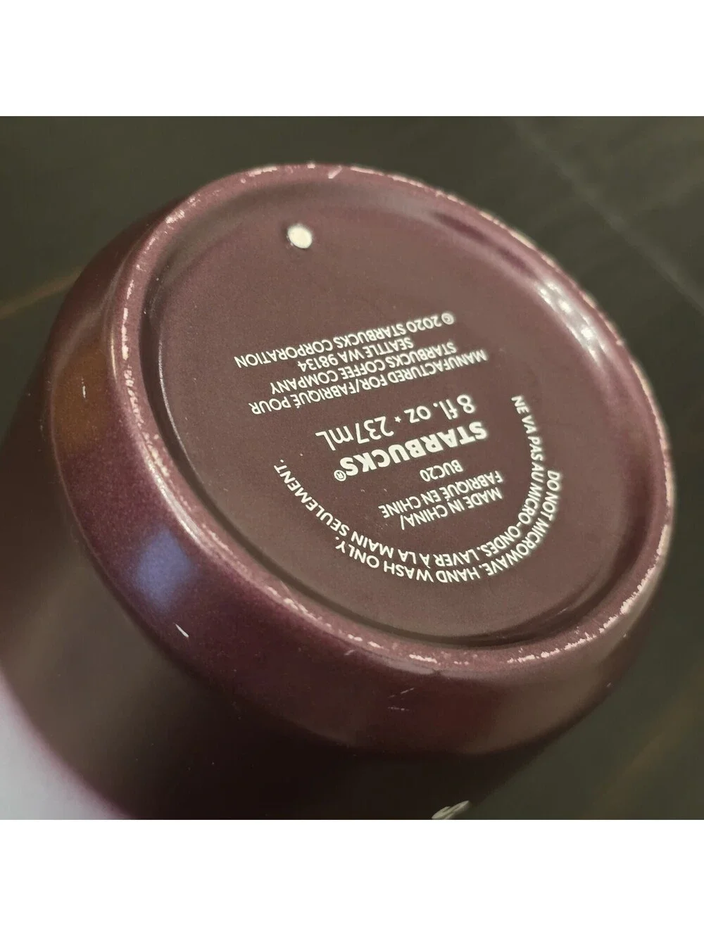 Starbucks Ceramic Tumbler Unisex 8oz Purple Ombre Lilac With Lid VGC
